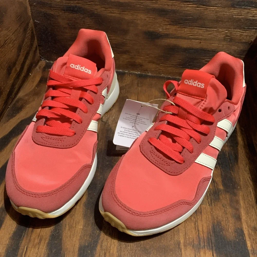 adidas Run 60s 4.0 Red/White Lace-Up Low Top Women's Sneakers JP5973 Size 8.5